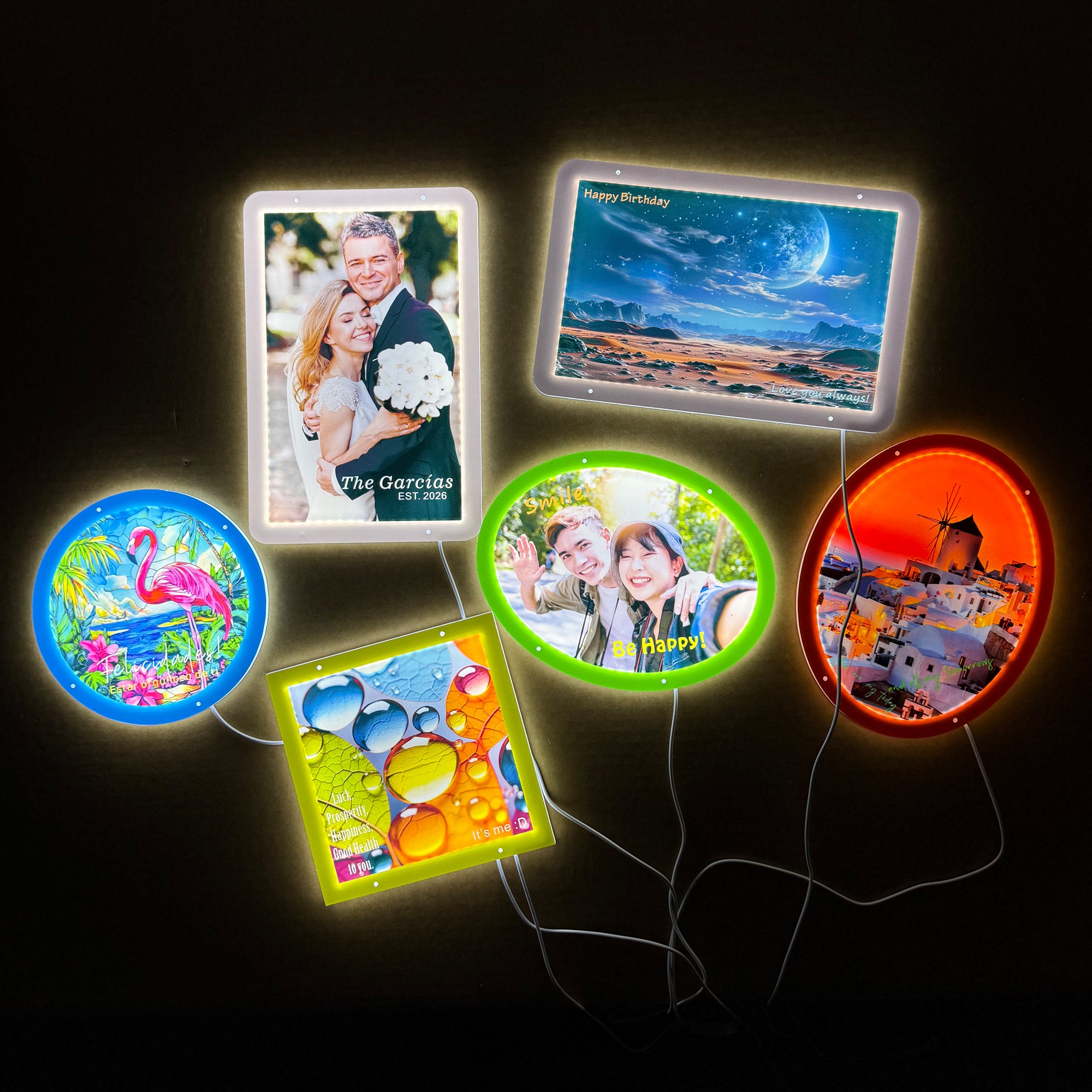 Custom Glowing Image Regular Shapes