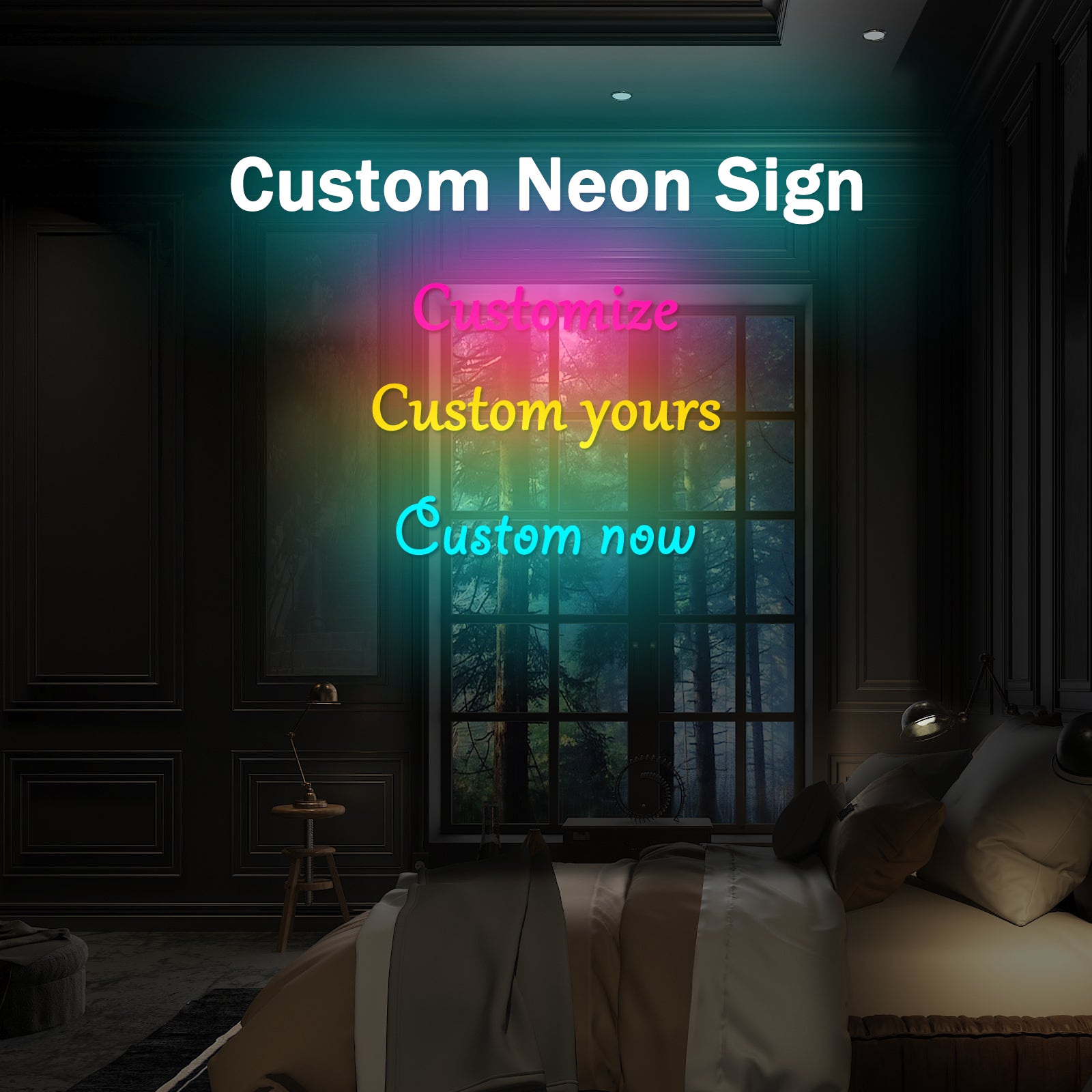 Custom Neon Sign 4 Lines Text